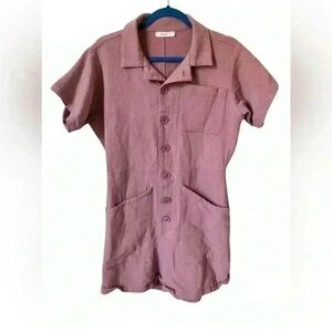 Mod Ref Utility Cotton Romper Mauve Pink